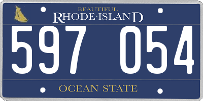 RI license plate 597054