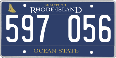 RI license plate 597056