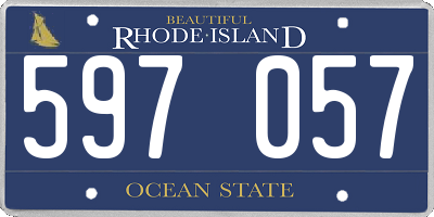 RI license plate 597057