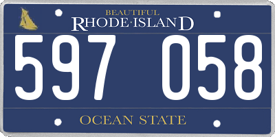 RI license plate 597058
