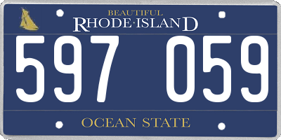 RI license plate 597059