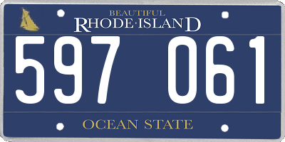 RI license plate 597061