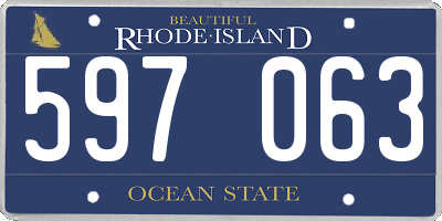 RI license plate 597063