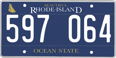 RI license plate 597064