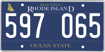 RI license plate 597065