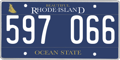 RI license plate 597066