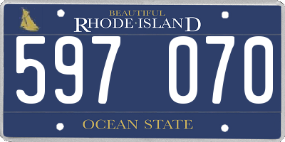 RI license plate 597070