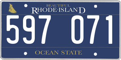 RI license plate 597071
