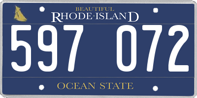 RI license plate 597072