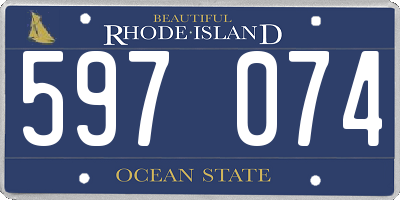 RI license plate 597074