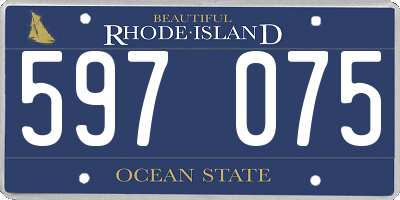 RI license plate 597075