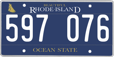 RI license plate 597076