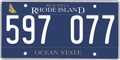 RI license plate 597077