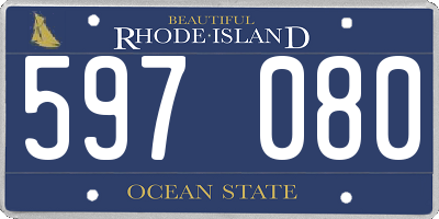 RI license plate 597080
