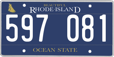 RI license plate 597081