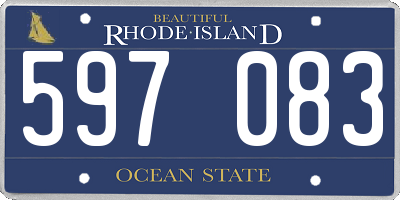 RI license plate 597083