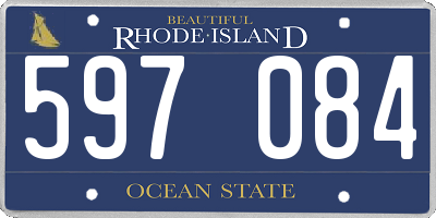 RI license plate 597084