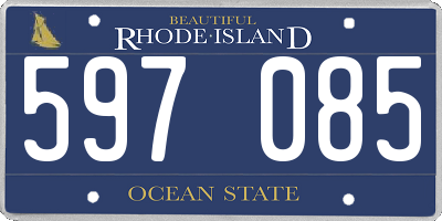 RI license plate 597085