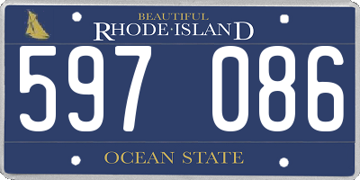 RI license plate 597086