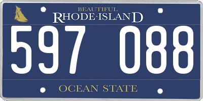 RI license plate 597088