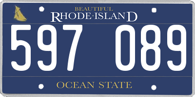 RI license plate 597089