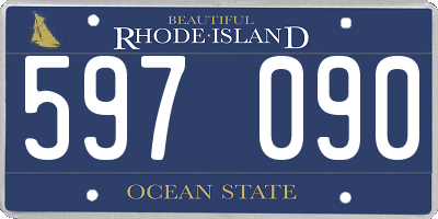 RI license plate 597090