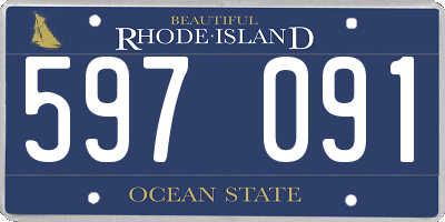 RI license plate 597091