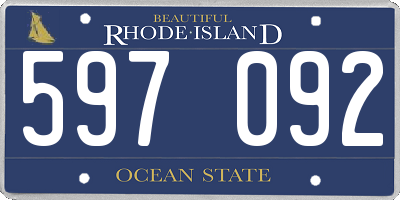 RI license plate 597092