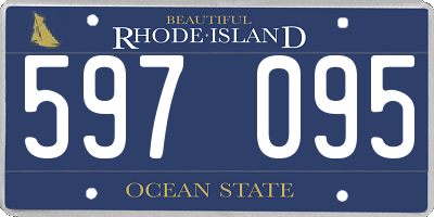 RI license plate 597095