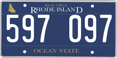 RI license plate 597097