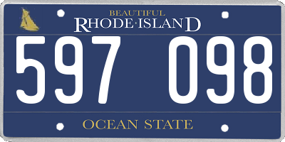RI license plate 597098