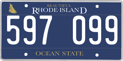 RI license plate 597099