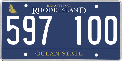RI license plate 597100