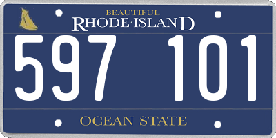 RI license plate 597101