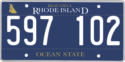RI license plate 597102