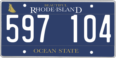 RI license plate 597104
