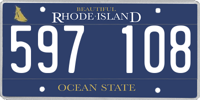 RI license plate 597108