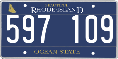 RI license plate 597109