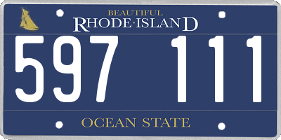 RI license plate 597111