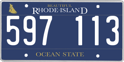 RI license plate 597113