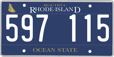 RI license plate 597115