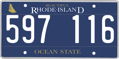 RI license plate 597116