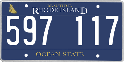 RI license plate 597117