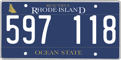 RI license plate 597118