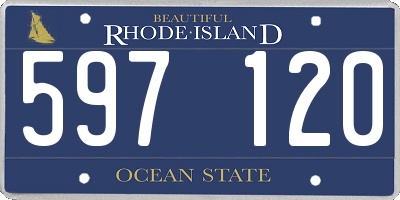 RI license plate 597120