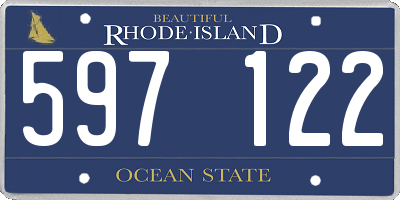 RI license plate 597122
