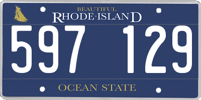 RI license plate 597129