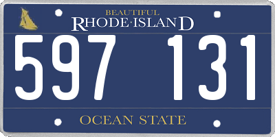 RI license plate 597131