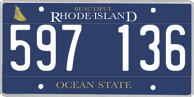 RI license plate 597136