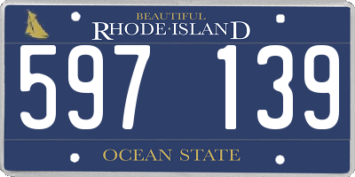RI license plate 597139